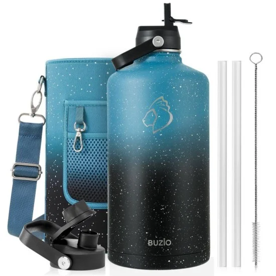 Buzio Duet Series Gallon Bottle with 2 Lids and Sleeve 3.8L - Starry Indigo